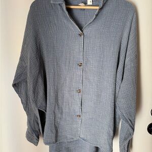 Roxy Denim Blue Oversized Shirt
